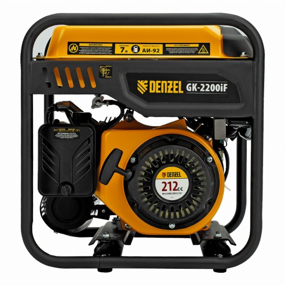 Генератор инверторный GK-2200iF, 2,2 кВт, 230 В, ручной старт DENZEL 94707