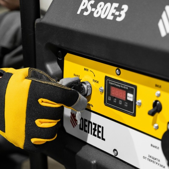 Генератор бензиновый PS 80 E-3, 6.6 кВт, 400 В, 25 л, электростартер Denzel 946954 Генератор бензиновый PS 80 E-3, 6.6 кВт, 400 В, 25 л, электростартер Denzel 946954