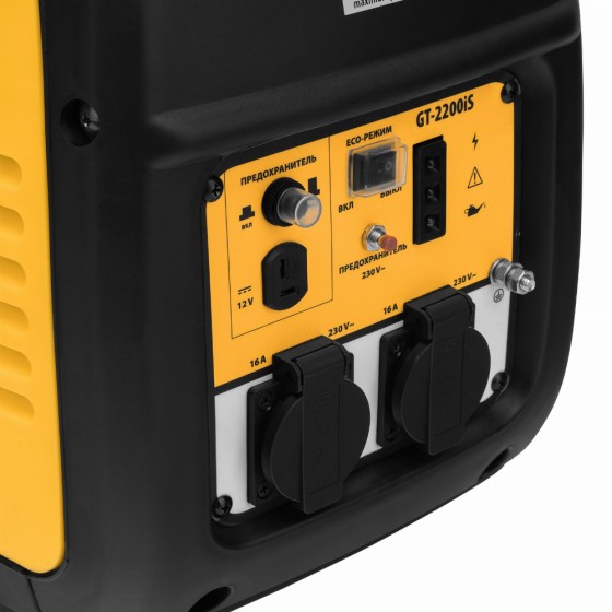 Генератор инверторный GT-2200iS, 2.2 кВт, 230 В, бак 4 л, закрытый корпус, ручной старт Denzel 94702 Генератор инверторный GT-2200iS, 2.2 кВт, 230 В, бак 4 л, закрытый корпус, ручной старт Denzel 94702
