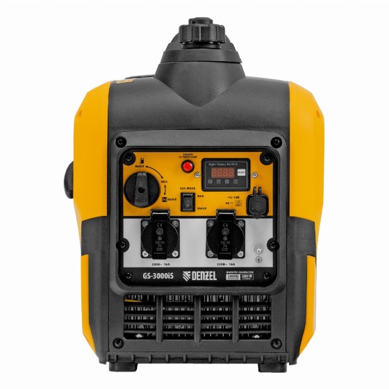Генератор инверторный GS-3000iS, 3,0 кВт, 230 В, закрытый корпус, ручной старт DENZEL 94716 Генератор инверторный GS-3000iS, 3,0 кВт, 230 В, закрытый корпус, ручной старт DENZEL 94716
