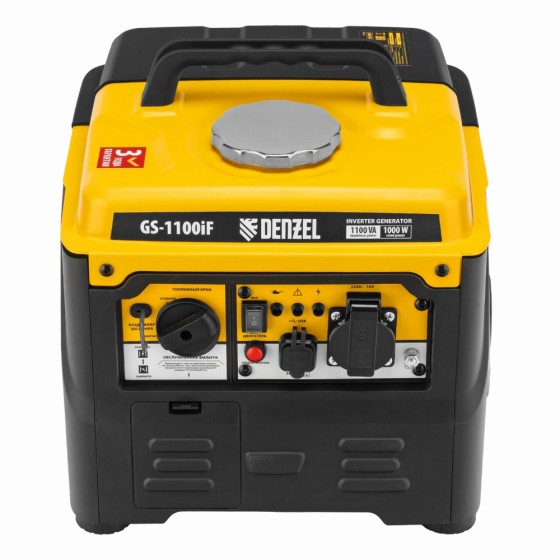 Генератор инверторный GS-1100iF, 1,1 кВт, 230 В, ручной старт DENZEL 94706 Генератор инверторный GS-1100iF, 1,1 кВт, 230 В, ручной старт DENZEL 94706