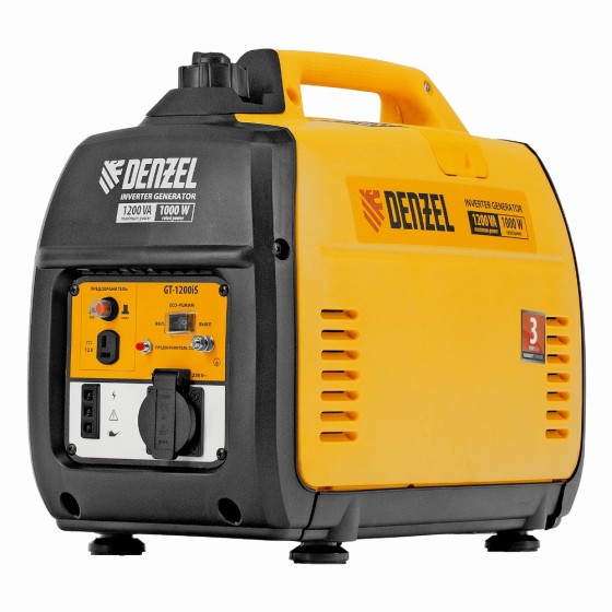 Генератор инверторный GT-1200iS, 1.2 кВт, 230 В, бак 2.4 л, закрытый корпус, ручной старт Denzel 94701 Генератор инверторный GT-1200iS, 1.2 кВт, 230 В, бак 2.4 л, закрытый корпус, ручной старт Denzel 94701