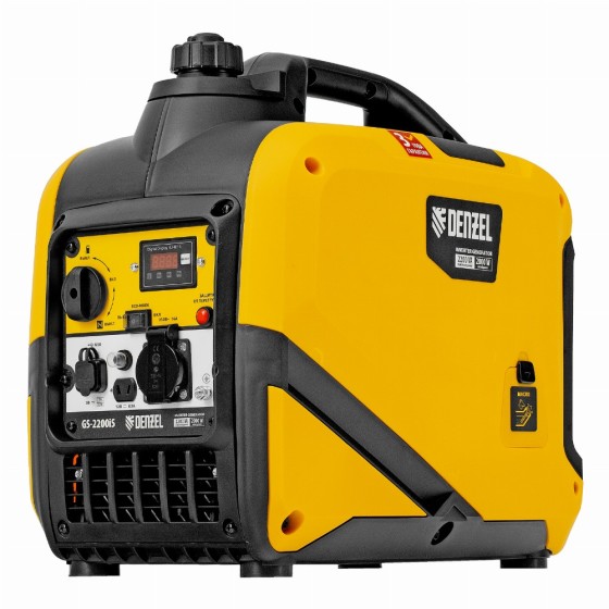 Генератор инверторный GS-2200iS, 2,2 кВт, 230 В, закрытый корпус, ручной старт DENZEL 94713 Генератор инверторный GS-2200iS, 2,2 кВт, 230 В, закрытый корпус, ручной старт DENZEL 94713