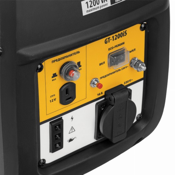 Генератор инверторный GT-1200iS, 1.2 кВт, 230 В, бак 2.4 л, закрытый корпус, ручной старт Denzel 94701 Генератор инверторный GT-1200iS, 1.2 кВт, 230 В, бак 2.4 л, закрытый корпус, ручной старт Denzel 94701