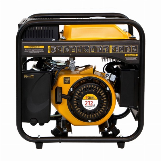 Генератор инверторный GT-2500iF, 2.5 кВт, 230 В, бак 5 л, открытый корпус, ручной старт Denzel 94704
