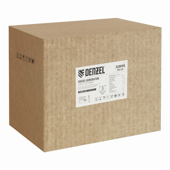 Генератор дизельный DES-32E, 3,2 кВт, 230 В, 11 л, электростартер Denzel 94412 Генератор дизельный DES-32E, 3,2 кВт, 230 В, 11 л, электростартер Denzel 94412