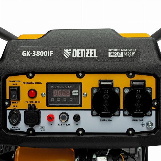 Генератор инверторный GK-3800iF, 3,8 кВт, 230 В, ручной старт DENZEL 94708