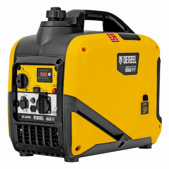 Генератор инверторный GS-2200iS, 2,2 кВт, 230 В, закрытый корпус, ручной старт DENZEL 94713 Генератор инверторный GS-2200iS, 2,2 кВт, 230 В, закрытый корпус, ручной старт DENZEL 94713