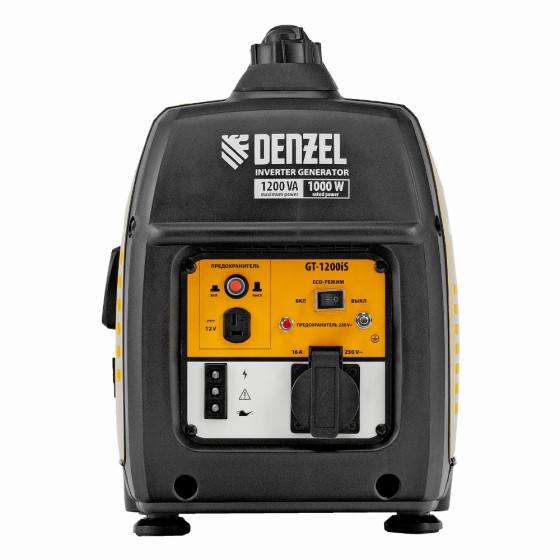 Генератор инверторный GT-1200iS, 1.2 кВт, 230 В, бак 2.4 л, закрытый корпус, ручной старт Denzel 94701 Генератор инверторный GT-1200iS, 1.2 кВт, 230 В, бак 2.4 л, закрытый корпус, ручной старт Denzel 94701