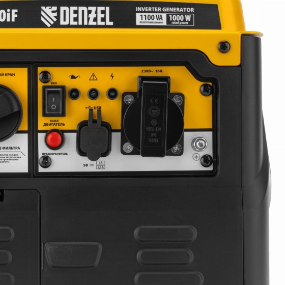 Генератор инверторный GS-1100iF, 1,1 кВт, 230 В, ручной старт DENZEL 94706 Генератор инверторный GS-1100iF, 1,1 кВт, 230 В, ручной старт DENZEL 94706