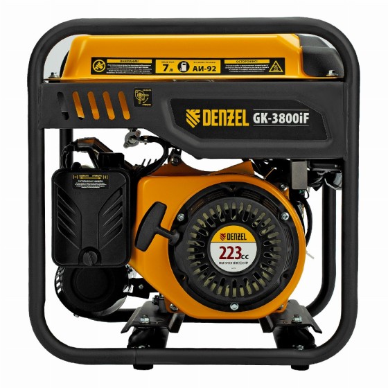 Генератор инверторный GK-3800iF, 3,8 кВт, 230 В, ручной старт DENZEL 94708