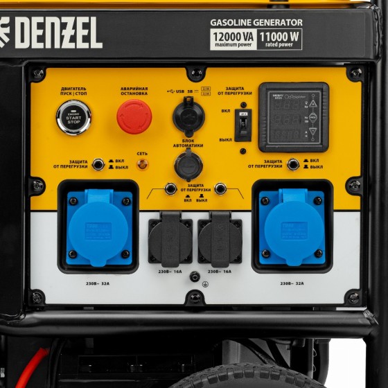 Генератор бензиновый PS-120EA, 12 кВт,230 В, 40л, разъём ATS,эл.старт Denzel 946964 Генератор бензиновый PS-120EA, 12 кВт,230 В, 40л, разъём ATS,эл.старт Denzel 946964
