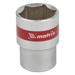Головка торцевая, 21 мм, шестигранная, CrV, под квадрат 1/2, хромированная Matrix 13121