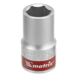 Головка торцевая, 13 мм, шестигранная, CrV, под квадрат 1/2, хромированная Matrix 13113