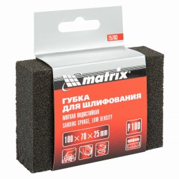 Губка для шлифования, 100 х 70 х 25 мм, мягкая, P 100 Matrix 75703