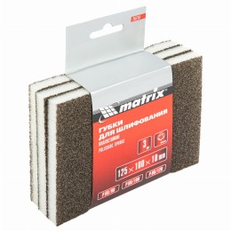 Губка для шлифования, 125 х 100 х 10 мм, мягкая, 3 шт, P 60/80, P 60/100, P 80/120 Matrix 75715
