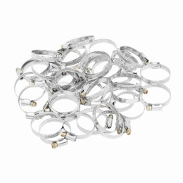 Хомуты металлические, Стандартное болтовое крепление 32-50 мм, 50 штук в упаковке, ширина 9 мм Сибртех 47561