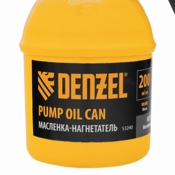 Масленка-нагнетатель, металлический корпус, 0,2 л, гибкий наконечник Denzel 53240 Масленка-нагнетатель, металлический корпус, 0,2 л, гибкий наконечник Denzel 53240
