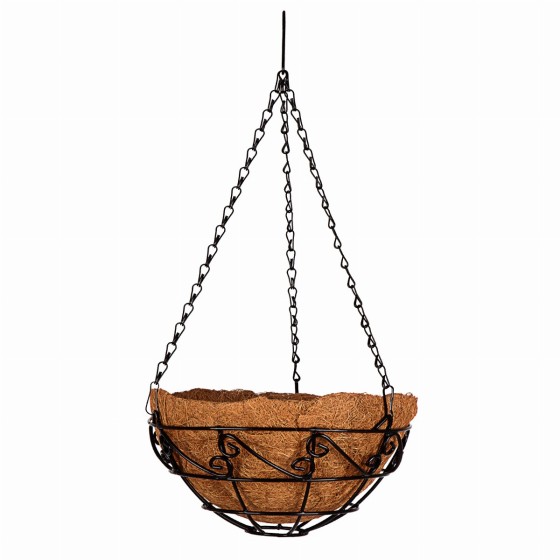 Подвесное кашпо с орнаментом, 25 см, с кокосовой корзиной Palisad 69003 Подвесное кашпо с орнаментом, 25 см, с кокосовой корзиной Palisad 69003