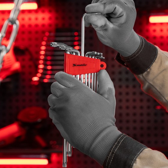 Набор ключей имбусовых Torx , 9 шт, T10-T50, CrV, экстра-длинные с сатинированным покрытием Matrix 12307 Набор ключей имбусовых Torx , 9 шт, T10-T50, CrV, экстра-длинные с сатинированным покрытием Matrix 12307