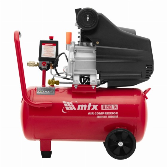 Компрессор воздушный DC1500L/24, 1,5 кВт, 24 л, 210 л/мин MTX 58017 Компрессор воздушный DC1500L/24, 1,5 кВт, 24 л, 210 л/мин MTX 58017