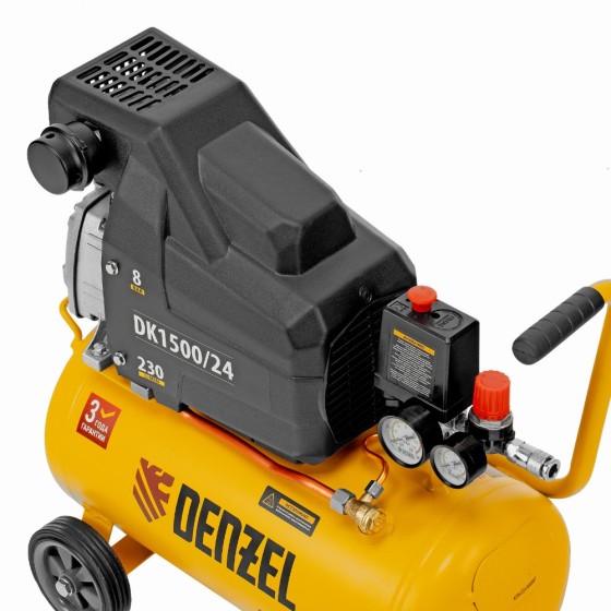 Компрессор воздушный DK1500/24, Х-PRO 1.5 кВт, 230 л/мин, 24 л Denzel 58063 Компрессор воздушный DK1500/24, Х-PRO 1.5 кВт, 230 л/мин, 24 л Denzel 58063