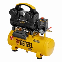 Компрессор безмасл. малошумный DLP-950/10, 950Вт,10 л, 2850 об/мин, 170 л/мин Denzel 58141 Компрессор безмасл. малошумный DLP-950/10, 950Вт,10 л, 2850 об/мин, 170 л/мин Denzel 58141