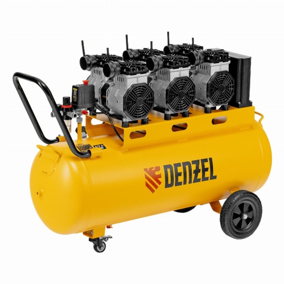 Компрессор безмасляный, малошумный DLS 3300/100, 3300 Вт,3x1100, 100 л, 570 л/мин ,блок управления Denzel 58032 Компрессор безмасляный, малошумный DLS 3300/100, 3300 Вт,3x1100, 100 л, 570 л/мин ,блок управления Denzel 58032