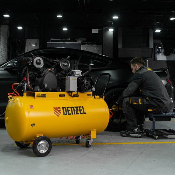 Компрессор воздушный рем. привод BCV 4000-T/200, 4,0 кВт, 200 литров, 690 л/мин Denzel 58120 Компрессор воздушный рем. привод BCV 4000-T/200, 4,0 кВт, 200 литров, 690 л/мин Denzel 58120
