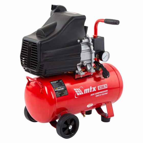 Компрессор воздушный DC1500L/24, 1,5 кВт, 24 л, 210 л/мин MTX 58003 Компрессор воздушный DC1500L/24, 1,5 кВт, 24 л, 210 л/мин MTX 58003