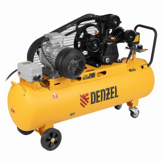 Компрессор воздушный BCW3000-T/100, ременный привод, 3.0 кВт, 100 литров, 520 л/мин Denzel 58118 Компрессор воздушный BCW3000-T/100, ременный привод, 3.0 кВт, 100 литров, 520 л/мин Denzel 58118