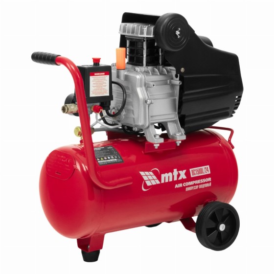 Компрессор воздушный DC1500L/24, 1,5 кВт, 24 л, 210 л/мин MTX 58017 Компрессор воздушный DC1500L/24, 1,5 кВт, 24 л, 210 л/мин MTX 58017