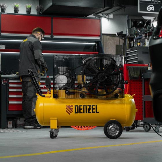 Компрессор воздушный рем. привод BCV 4000-T/100, 4,0 кВт, 100 литров, 690 л/мин Denzel 58117 Компрессор воздушный рем. привод BCV 4000-T/100, 4,0 кВт, 100 литров, 690 л/мин Denzel 58117