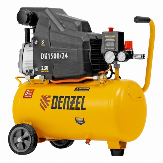 Компрессор воздушный DK1500/24, Х-PRO 1.5 кВт, 230 л/мин, 24 л Denzel 58063 Компрессор воздушный DK1500/24, Х-PRO 1.5 кВт, 230 л/мин, 24 л Denzel 58063