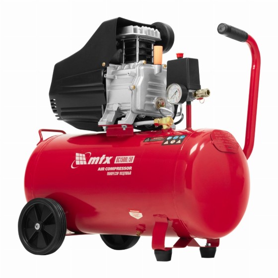 Компрессор воздушный DC1500L/50, 1,5 кВт, 50 л, 210 л/мин MTX 58018 Компрессор воздушный DC1500L/50, 1,5 кВт, 50 л, 210 л/мин MTX 58018