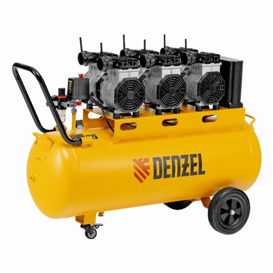 Компрессор безмасляный, малошумный DLS 3300/100, 3300 Вт,3x1100, 100 л, 570 л/мин ,блок управления Denzel 58032 Компрессор безмасляный, малошумный DLS 3300/100, 3300 Вт,3x1100, 100 л, 570 л/мин ,блок управления Denzel 58032