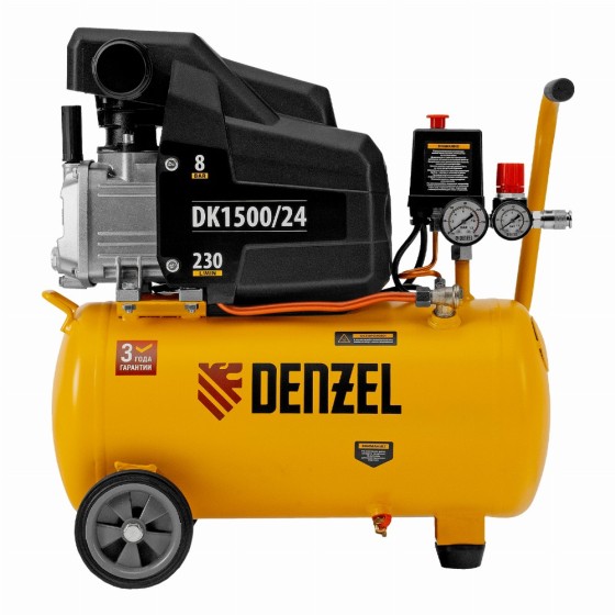 Компрессор воздушный DK1500/24, Х-PRO 1.5 кВт, 230 л/мин, 24 л Denzel 58063 Компрессор воздушный DK1500/24, Х-PRO 1.5 кВт, 230 л/мин, 24 л Denzel 58063
