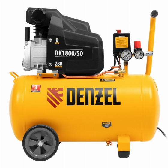 Компрессор воздушный DK1800/50, Х-PRO 1.8 кВт, 280л/мин, 50л Denzel 58068 Компрессор воздушный DK1800/50, Х-PRO 1.8 кВт, 280л/мин, 50л Denzel 58068