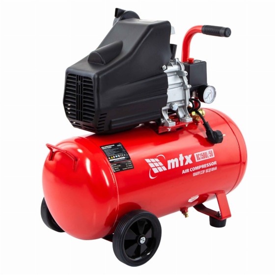 Компрессор воздушный DC1500L/50, 1,5 кВт, 50 л, 210 л/мин MTX 58004 Компрессор воздушный DC1500L/50, 1,5 кВт, 50 л, 210 л/мин MTX 58004