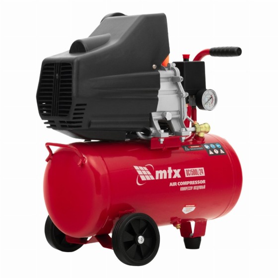 Компрессор воздушный DC1500L/24, 1,5 кВт, 24 л, 210 л/мин MTX 58017 Компрессор воздушный DC1500L/24, 1,5 кВт, 24 л, 210 л/мин MTX 58017