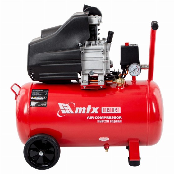 Компрессор воздушный DC1500L/50, 1,5 кВт, 50 л, 210 л/мин MTX 58004 Компрессор воздушный DC1500L/50, 1,5 кВт, 50 л, 210 л/мин MTX 58004