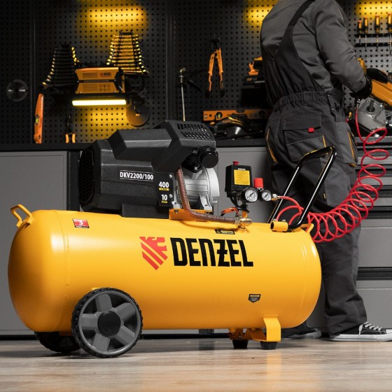 Компрессор воздушный DKV2200/100, Х-PRO 2.2 кВт, 400 л/мин, 100л Denzel 58079 Компрессор воздушный DKV2200/100, Х-PRO 2.2 кВт, 400 л/мин, 100л Denzel 58079