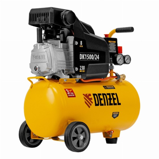 Компрессор воздушный DK1500/24, Х-PRO 1.5 кВт, 230 л/мин, 24 л Denzel 58063 Компрессор воздушный DK1500/24, Х-PRO 1.5 кВт, 230 л/мин, 24 л Denzel 58063