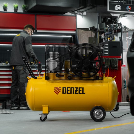 Компрессор воздушный рем. привод BCV 5500-T/200, 5,5 кВт, 200 литров, 850 л/мин Denzel 58122 Компрессор воздушный рем. привод BCV 5500-T/200, 5,5 кВт, 200 литров, 850 л/мин Denzel 58122