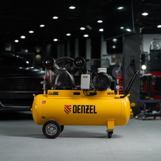 Компрессор воздушный рем. привод BCV 4000-T/100, 4,0 кВт, 100 литров, 690 л/мин Denzel 58117 Компрессор воздушный рем. привод BCV 4000-T/100, 4,0 кВт, 100 литров, 690 л/мин Denzel 58117