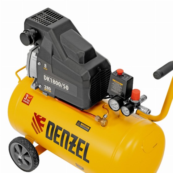 Компрессор воздушный DK1800/50, Х-PRO 1.8 кВт, 280л/мин, 50л Denzel 58068 Компрессор воздушный DK1800/50, Х-PRO 1.8 кВт, 280л/мин, 50л Denzel 58068