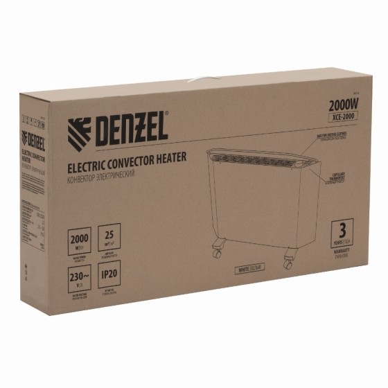 Конвектор электрический XCE-2000, 230 В, 2000 Вт, X-образный нагреватель Denzel 98132 Конвектор электрический XCE-2000, 230 В, 2000 Вт, X-образный нагреватель Denzel 98132