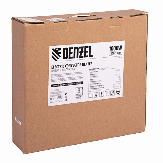 Конвектор электрический XCE-1000, 230 В, 1000 Вт, X-образный нагреватель Denzel 98115 Конвектор электрический XCE-1000, 230 В, 1000 Вт, X-образный нагреватель Denzel 98115