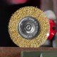 Щетка для дрели 100 мм, плоская со шпилькой, латунированная витая проволока Matrix 74450