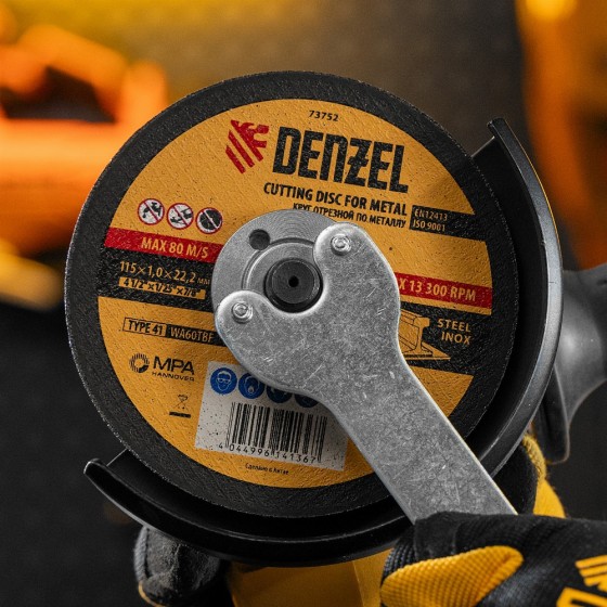Круг отрезной по металлу, 115 х 1 х 22.2 мм Denzel 73752